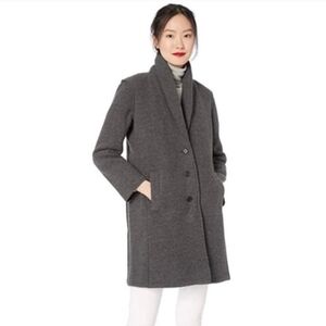 J. Crew Factory Boiled Wool Topcoat Wool Blend Heather Carbon Gray Size 8
